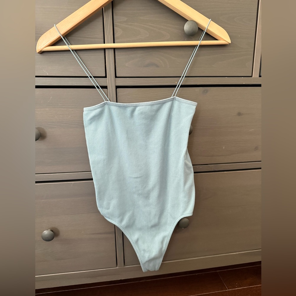 Pacsun basics ribbed Sky Blue tank Bodysuit